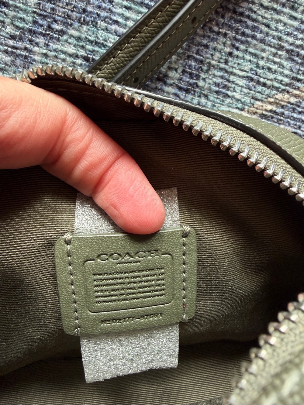 Coach Mini Serena Olive Pebbled Leather Crossbody. - Picture 8 of 13